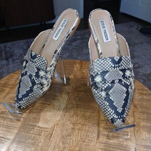 ​Steve Madden Fuax SNAKESKIN Pointed Toe SlipOn Mule Loafer Flats Sz 7 Comfort